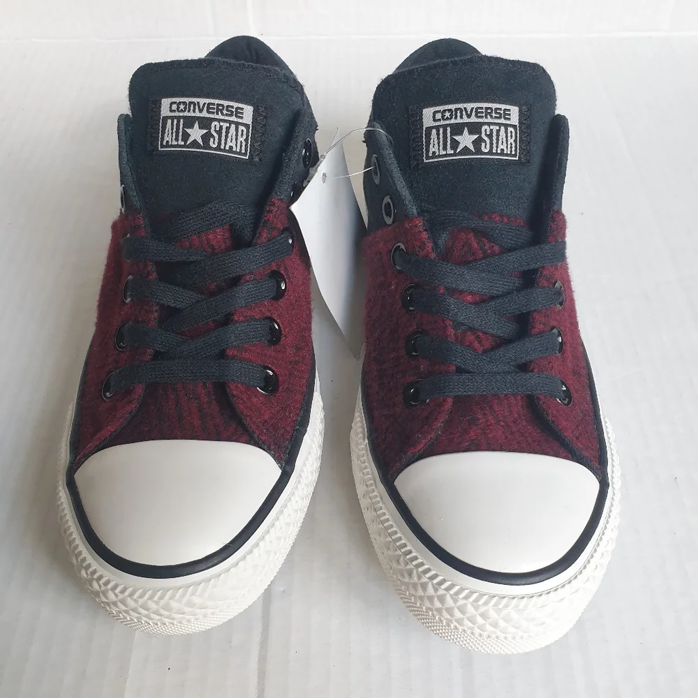 Converse Wm's Madison Low Top Sneakers w/ Black Suede & Chevron Burgundy Sz 7 - Picture 12 of 16